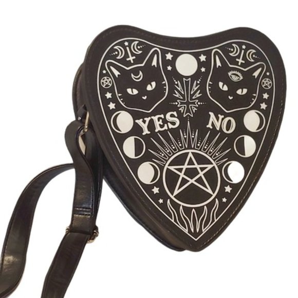 Banned Apparel Handbags - Ouija Planchette Occult Cat Banned Apparel Bag